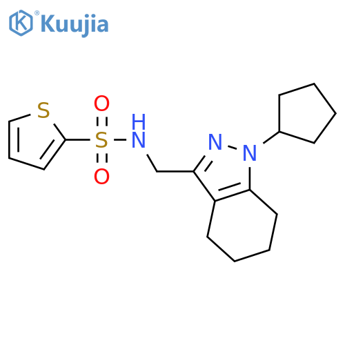 N-(1-cyclopentyl-4,5,6,7-tetrahydro-1H-indazol-3-yl)methylthiophene-2-sulfonamide structure