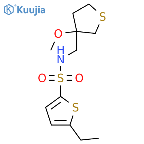 5-ethyl-N-(3-methoxythiolan-3-yl)methylthiophene-2-sulfonamide structure