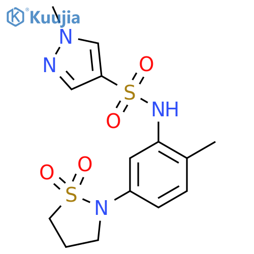 N-5-(1,1-dioxo-1lambda6,2-thiazolidin-2-yl)-2-methylphenyl-1-methyl-1H-pyrazole-4-sulfonamide structure