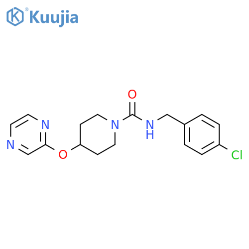 N-[(4-chlorophenyl)methyl]-4-(pyrazin-2-yloxy)piperidine-1-carboxamide structure