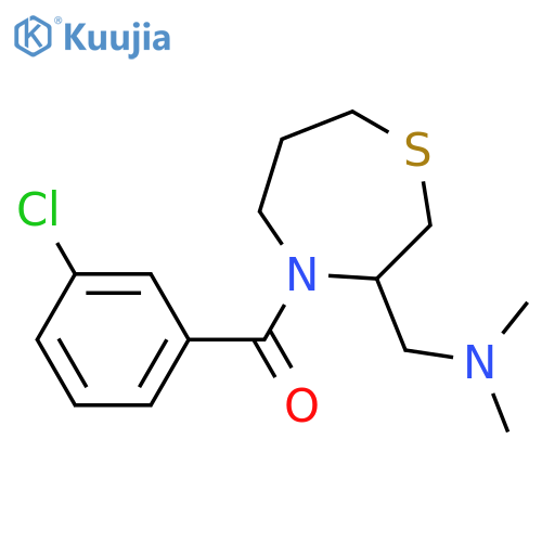 {[4-(3-chlorobenzoyl)-1,4-thiazepan-3-yl]methyl}dimethylamine structure