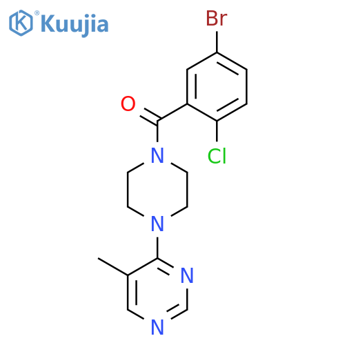 4-4-(5-bromo-2-chlorobenzoyl)piperazin-1-yl-5-methylpyrimidine structure
