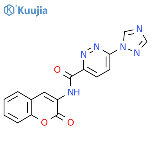 N-(2-oxo-2H-chromen-3-yl)-6-(1H-1,2,4-triazol-1-yl)pyridazine-3-carboxamide structure