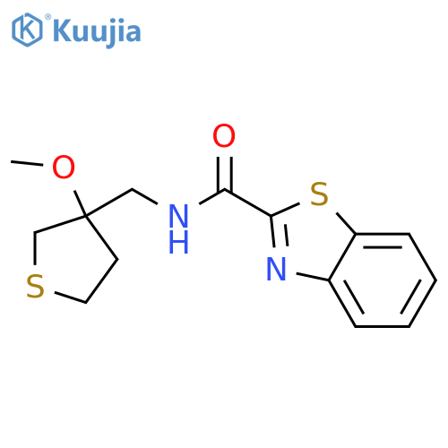N-(3-methoxythiolan-3-yl)methyl-1,3-benzothiazole-2-carboxamide structure