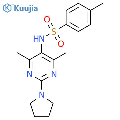 N-4,6-dimethyl-2-(pyrrolidin-1-yl)pyrimidin-5-yl-4-methylbenzene-1-sulfonamide structure