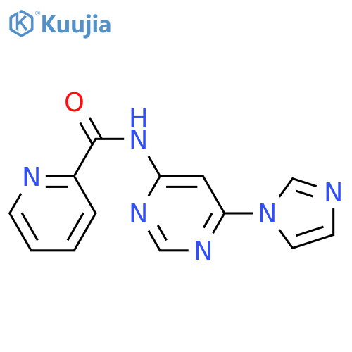 N-6-(1H-imidazol-1-yl)pyrimidin-4-ylpyridine-2-carboxamide structure