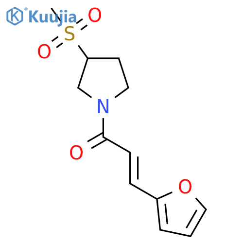 (2E)-3-(furan-2-yl)-1-(3-methanesulfonylpyrrolidin-1-yl)prop-2-en-1-one structure