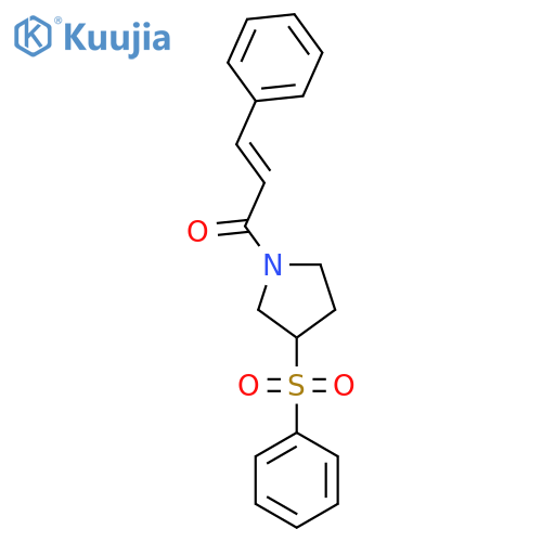 (2E)-1-3-(benzenesulfonyl)pyrrolidin-1-yl-3-phenylprop-2-en-1-one structure