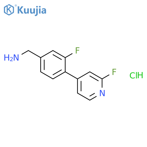 (3-Fluoro-4-(2-fluoropyridin-4-yl)phenyl)methanamine hydrochloride structure
