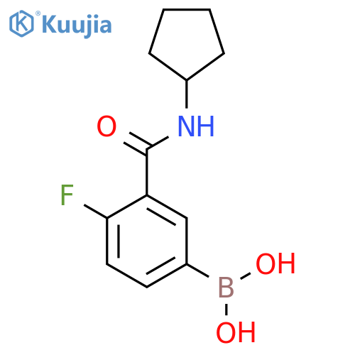 (3-(Cyclopentylcarbamoyl)-4-fluorophenyl)boronic acid structure