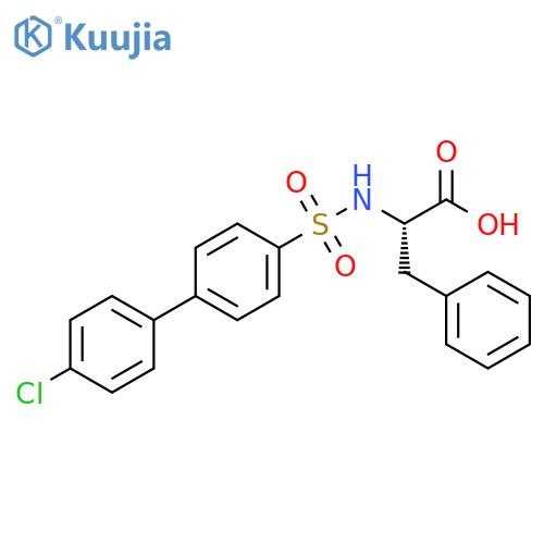 2-{4'-chloro-[1,1'-biphenyl]-4-sulfonamido}-3-phenylpropanoic acid structure