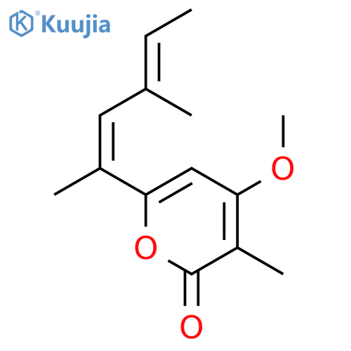 2H-Pyran-2-one,6-[(1E,3E)-1,3-dimethyl-1,3-pentadien-1-yl]-4-methoxy-3-methyl- structure