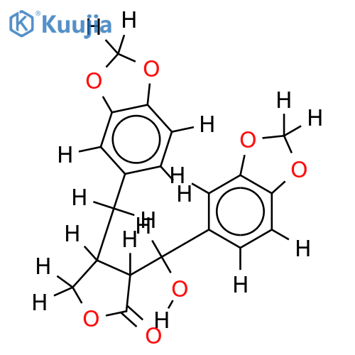 (2S,3R)-2-[(2S)-1-hydroxy-1-(3,4-methylenedioxyphen)methyl]-3-(3,4-methylenedioxybenzyl)-4-butanolide structure