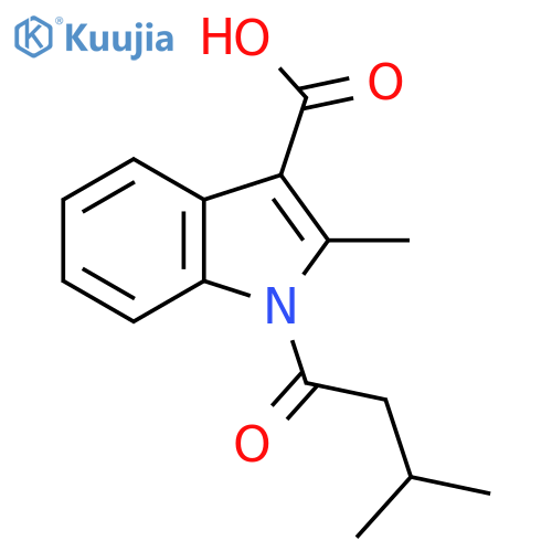 2-Methyl-1-(3-methylbutanoyl)-1H-indole-3-carboxylic acid structure