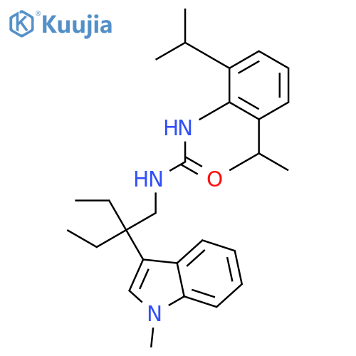 Urea,N-[2,6-bis(1-methylethyl)phenyl]-N'-[2-ethyl-2-(1-methyl-1H-indol-3-yl)butyl]- structure
