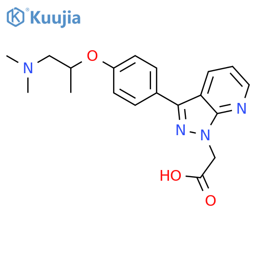 1H-Pyrazolo[3,4-b]pyridine-1-aceticacid, 3-[4-[2-(dimethylamino)-1-methylethoxy]phenyl]- structure