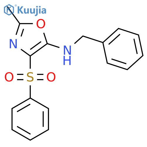 4-(benzenesulfonyl)-N-benzyl-2-methyl-1,3-oxazol-5-amine structure