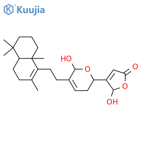 2(5H)-Furanone,4-[3,6-dihydro-6-hydroxy-5-[2-(3,4,4a,5,6,7,8,8a-octahydro-2,5,5,8a-tetramethyl-1-naphthalenyl)ethyl]-2H-pyran-2-yl]-5-hydroxy-(9CI) structure