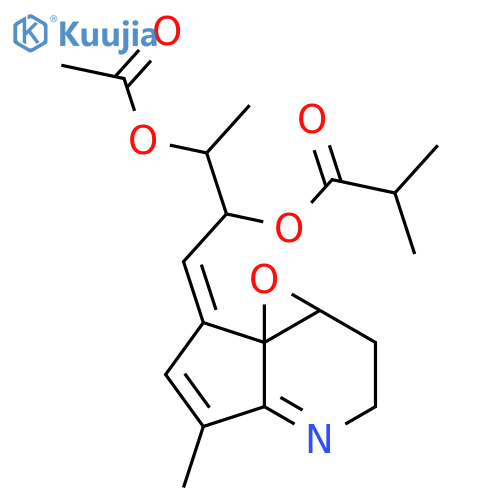 Propanoic acid,2-methyl-,2-(acetyloxy)-1-[(Z)-[2,3-dihydro-5-methylcyclopent[b]oxireno[c]pyridin-7(1aH)-ylidene]methyl]propylester (9CI) structure