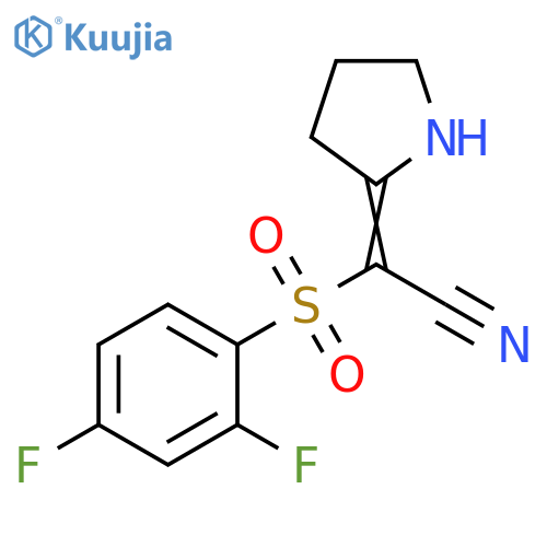 2-(2,4-difluorobenzenesulfonyl)-2-[(2E)-pyrrolidin-2-ylidene]acetonitrile structure