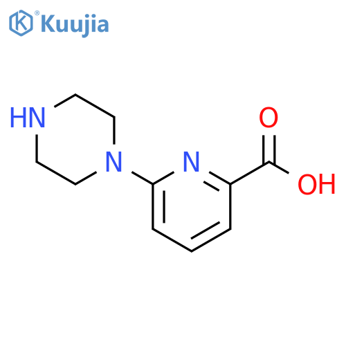 2-Pyridinecarboxylic acid, 6-(1-piperazinyl)- structure