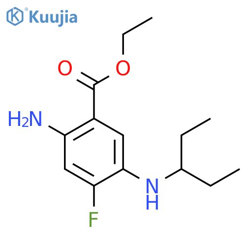 ethyl 2-amino-4-fluoro-5-(pentan-3-yl)aminobenzoate structure