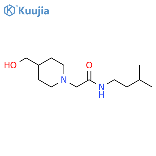 2-[4-(hydroxymethyl)piperidin-1-yl]-N-(3-methylbutyl)acetamide structure