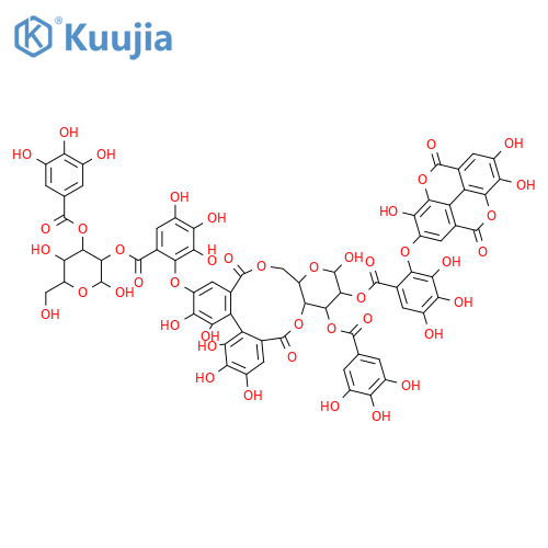 D-Glucose, cyclic 4&reg;2':6&reg;2-[(1S)-4-(6-carboxy-2,3,4-trihydroxyphenoxy)-4',5,5',6,6'-pentahydroxy[1,1'-biphenyl]-2,2'-dicarboxylate]2-[2-[(5,10-dihydro-3,7,8-trihydroxy-5,10-dioxo[1]benzopyrano[5,4,3-cde][1]benzopyran-2-yl)oxy]-3,4,5-trihydroxybenz structure