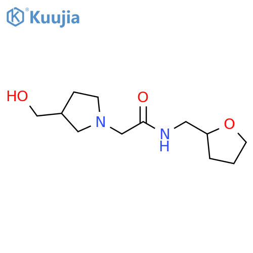 2-[3-(hydroxymethyl)pyrrolidin-1-yl]-N-[(oxolan-2-yl)methyl]acetamide structure