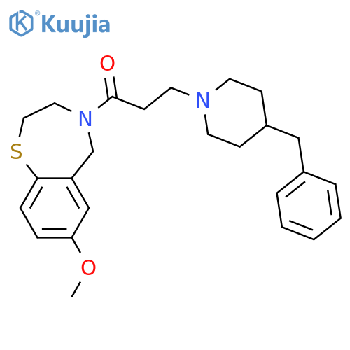 1-Propanone,1-(2,3-dihydro-7-methoxy-1,4-benzothiazepin-4(5H)-yl)-3-[4-(phenylmethyl)-1-piperidinyl]- structure