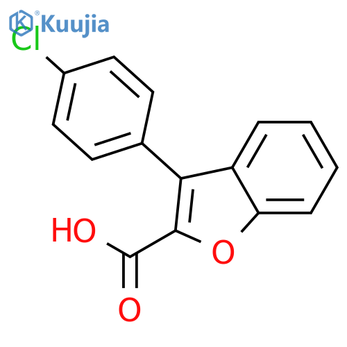 2-Benzofurancarboxylic acid, 3-(4-chlorophenyl)- structure