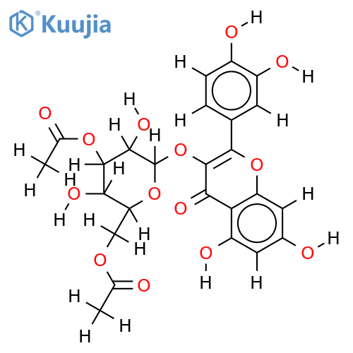 quercetin 3-O-beta-D-(3'',6''-diacetylgalactopyranoside) structure