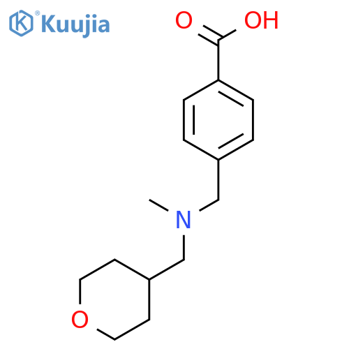 4-((Methyl((tetrahydro-2H-pyran-4-yl)methyl)amino)methyl)benzoic acid structure