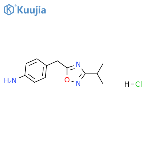4-{3-(propan-2-yl)-1,2,4-oxadiazol-5-ylmethyl}aniline hydrochloride structure