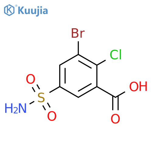 3-bromo-2-chloro-5-sulfamoylbenzoic acid structure