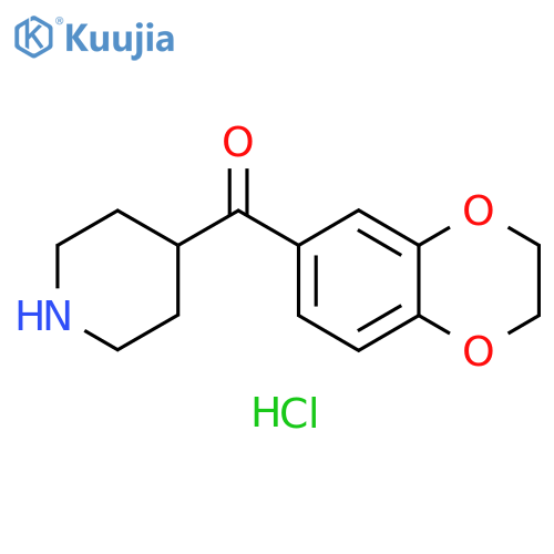 4-(2,3-dihydro-1,4-benzodioxine-6-carbonyl)piperidine hydrochloride structure