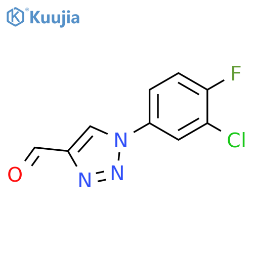 1-(3-chloro-4-fluorophenyl)-1H-1,2,3-triazole-4-carbaldehyde structure