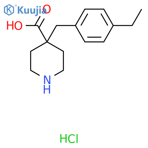4-(4-ethylphenyl)methylpiperidine-4-carboxylic acid hydrochloride structure