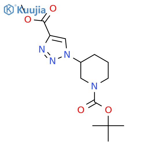 tert-butyl 3-4-(methoxycarbonyl)-1H-1,2,3-triazol-1-ylpiperidine-1-carboxylate structure