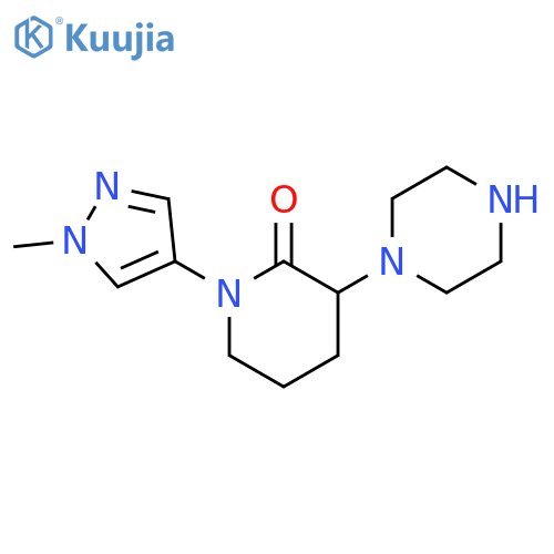 1-(1-methyl-1H-pyrazol-4-yl)-3-(piperazin-1-yl)piperidin-2-one structure