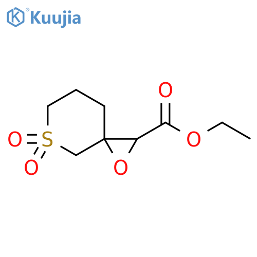 1-Oxa-5-thiaspiro[2.5]octane-2-carboxylic acid, ethyl ester, 5,5-dioxide structure
