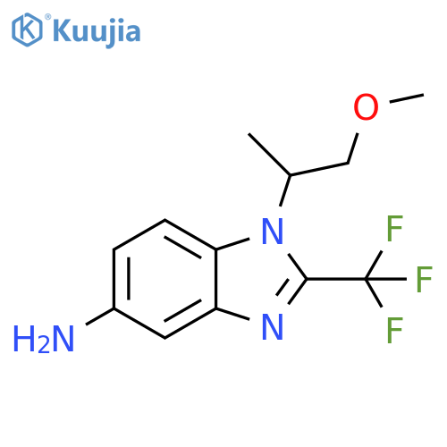 1-(1-methoxypropan-2-yl)-2-(trifluoromethyl)-1H-1,3-benzodiazol-5-amine structure