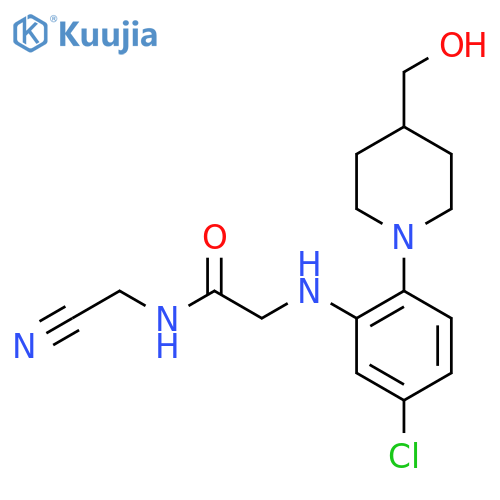 2-[5-Chloro-2-[4-(hydroxymethyl)piperidin-1-yl]anilino]-N-(cyanomethyl)acetamide structure