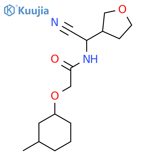 N-cyano(oxolan-3-yl)methyl-2-(3-methylcyclohexyl)oxyacetamide structure