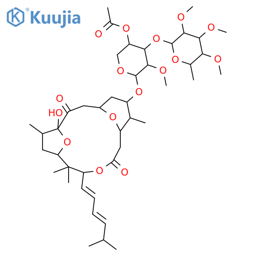 10,17,18-Trioxatricyclo[11.3.1.14,7]octadecane-3,11-dione, 15-[[4-O-acetyl-3-O-(6-deoxy-2,3,4-tri-O-methyl-α-L-galactopyranosyl)-2-O-methyl-β-D-xylopyranosyl]oxy]-4-hydroxy-5,8,8,14-tetramethyl-9-[(1E,3E)-5-methyl-1,3-hexadien-1-yl]-, (1S,4R,5R,7R,9R,13S,14S,15S)- structure