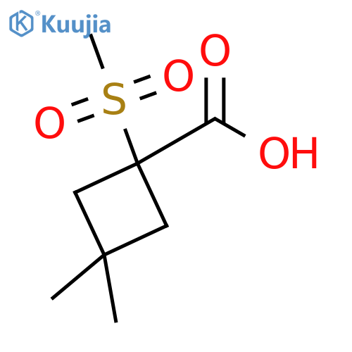 1-methanesulfonyl-3,3-dimethylcyclobutane-1-carboxylic acid structure