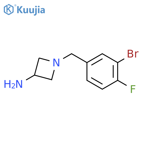 1-[(3-Bromo-4-fluorophenyl)methyl]azetidin-3-amine structure