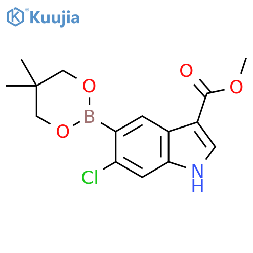 Methyl 6-chloro-5-(5,5-dimethyl-1,3,2-dioxaborinan-2-yl)-1H-indole-3-carboxylate structure