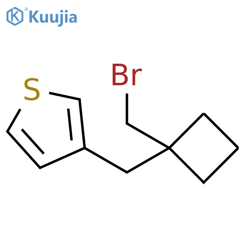 Thiophene, 3-[[1-(bromomethyl)cyclobutyl]methyl]- structure