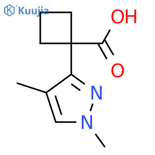 1-(1,4-dimethyl-1H-pyrazol-3-yl)cyclobutane-1-carboxylic acid structure